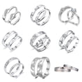 thumbnail image 2 of 2Pcs/set Men Women Couples Rings Wedding Party jewelry Couples rings Crystal Letters Cuff Ring Love Matching Jewelry, 2 of 7
