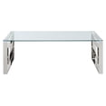 thumbnail image 3 of Contemporary Stainless Steel & Glass Coffee Table in Silver, 3 of 6