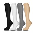 thumbnail image 1 of Adakot 4 Paires de Bas de Compression pour Femmes et Hommes 20-30 mmHg Bas de Soutien à la Circulation et de Récupération pour Infirmières, Médical, Course, Cyclisme, Athlétique (L/TG), 1 of 6