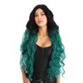 thumbnail image 1 of Black and Green Ombre Long Wavy Wig, 1 of 3