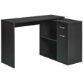thumbnail image 1 of HOMCOM Bureau en L Table d'Ordinateur d'Angle avec Rangement pour Bureau à Domicile, 1 of 9