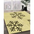 thumbnail image 3 of Ahgly Company Tapis d'Intérieur Lavable en Machine Carré Transitionnel Jaune Soleil, 4 Pieds Carré, 3 of 7