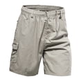 thumbnail image 1 of hoksml Shorts Cargo Extensibles pour Hommes Couleur Unie Extérieur Décontracté Intérieur à Cordon Classique Shorts Cargo de Randonnée avec Multiples Poches Liquidation Été 2025, 1 of 8