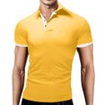 thumbnail image 1 of BOBOGOJP Polos Décontractés pour Hommes à Manches Courtes Légers à Séchage Rapide Randonnée Golf Pêche (Jaune,8TG), 1 of 4