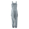 thumbnail image 4 of Innerwin Jumpsuits Sleeveless Women Long Pants Summer With Pockets Solid Color Romper Gray 4XL, 4 of 7