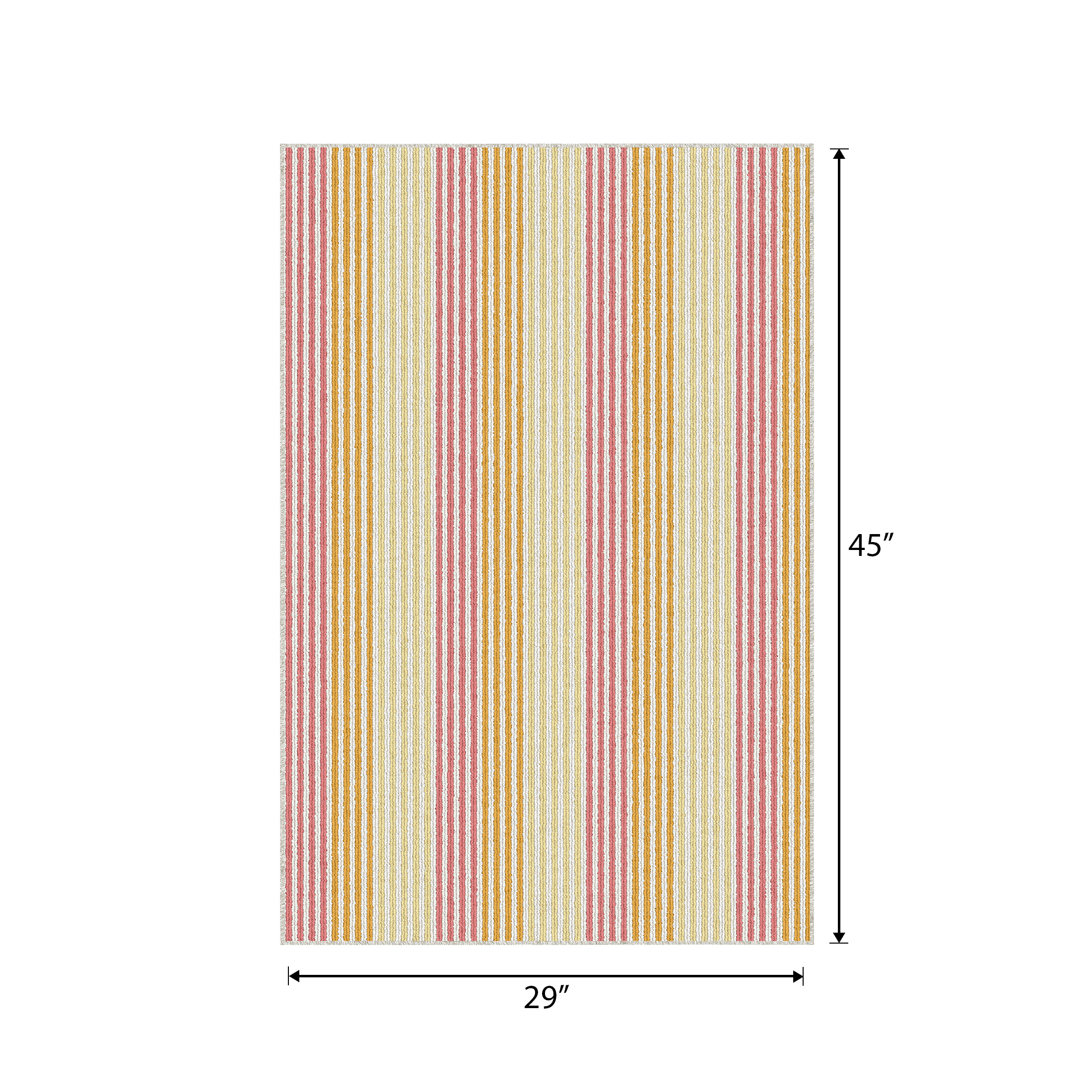 Mainstays Kids Indoor Pink and Yellow Striped Machine Tufted Accent Rug, 28.8" x 45", Machine Washable, Non-Skid Backing
