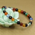 thumbnail image 3 of Bracelet Extensible Unisexe en Perles Rondes de 6 mm en Pierre Précieuse d'Agate Multicolore Naturelle 7 Pouces, 3 of 5