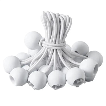 Janrevotw Lot de 10 Cordes Extensibles en Forme de Balle, Corde Extensible d'Extérieur Robuste pour Camping, Abri, Cargaison, Fixation de Bâches de Tente et de Mât, Résistante aux Uv
