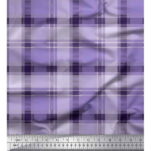 Soimoi Rayon Fabric Gingham Check Print Fabric by The Yard 56 Inch Wide