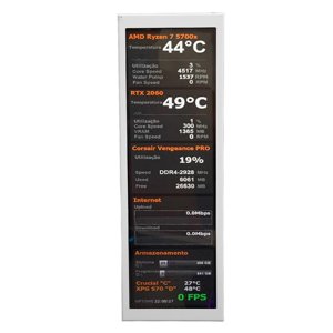 PC Écran d'affichage de température, 7.9in Grand écran PC Moniteur Temp pour la maison