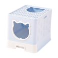 thumbnail image 4 of Hooded Cat Litter Box Detachable Fully Enclosed Cat Toilet Reusable Cat Sand Box blue, 4 of 9