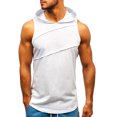 thumbnail image 1 of TIHLMK T-Shirts pour Hommes Hommes à Capuche Rayé à Empiècements Gilet Veste Patchwork Sans Manches à Capuche Contrastée, 1 of 7