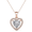 Rose Gold, variant on Cate & Chloe Amora 18k Rose Gold Plated Heart Pendant Necklace with Simulated Diamonds for Women