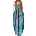 thumbnail image 2 of Lenago Robes de Mariée Grande Taille pour Femme Été Imprimé Sans Manches Col Rond Aguichant Robe d'Été Décontractée Fluide Robe de Plage en Liquidation, 2 of 5