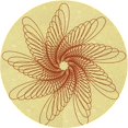 thumbnail image 1 of Ahgly Company Tapis d'Intérieur Lavable en Machine Carré Transitionnel Jaune Soleil, 3 Pieds Carré, 1 of 7