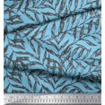 thumbnail image 3 of Soimoi Blue polyester Crepe Fabric Artistic Leaves Print Fabric by Yard 42 Inch Wide, 3 of 3