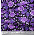 thumbnail image 2 of Soimoi Purple Cotton Voile Fabric Leaves & Floral Fabric Prints by Yard 42 Inch Wide, 2 of 3