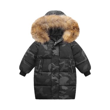 Thicken Warm Kids Down Coat Winter Hooded Long Boys Girls Cotton Down Jackets Outerwears Children Clothing