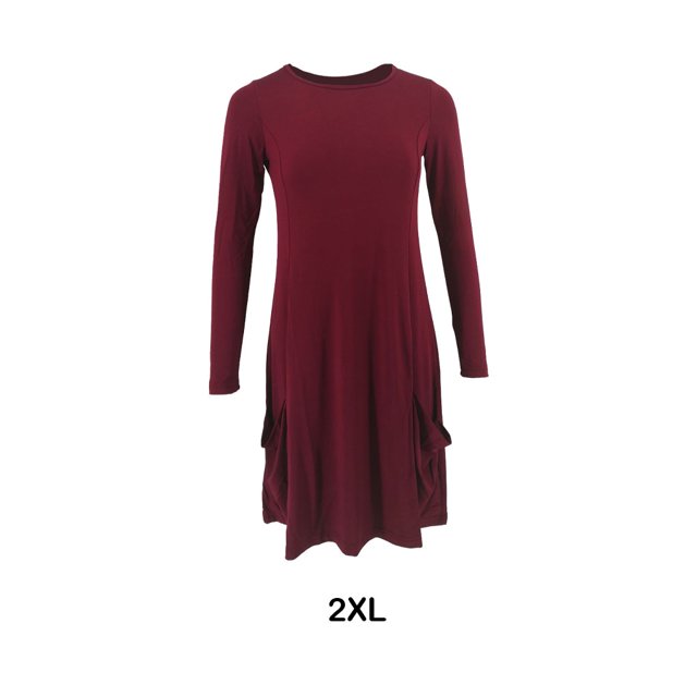 Ruiboury Sans Effort Chic à Manches Longues Printemps Vintage Casual Coton Pull Robe Viné XXL
