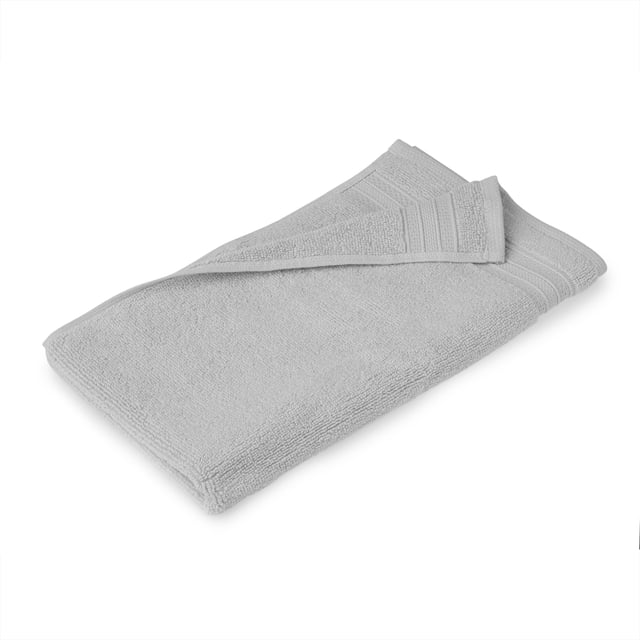 Serviette de toilette Hometrends 100 % coton uni, 1 pièce, 550 g/m², très absorbante et douce, gris pâle