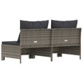 thumbnail image 4 of vidaXL 2-Seater Garden Sofa with Cushions Grey Poly Rattan, 4 of 5
