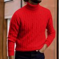 thumbnail image 5 of AherBiu Mens Turtleneck Sweaters Slim Fitted Casual Twisted Knitted Pullover Fall Winter Warm Sweaters, 5 of 5