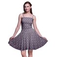 thumbnail image 1 of Bimba Robe Soleil Mini pour Femmes à Bretelles Spaghetti, Haut à Taille Smockée Imprimé Géométrique - Moyen, 1 of 5