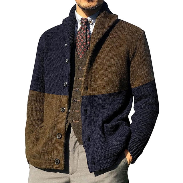 Qertyioot Hauts pour Hommes Mode Veste Décontractée Extérieur Manches Longues Manteau Chaud