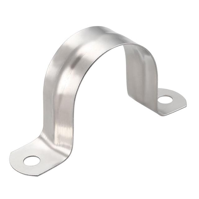 Unique Bargains 40mm Rigid Pipe Strap, 304 Stainless Steel, 2 Holes Clamps, 8 Pcs