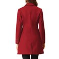 thumbnail image 3 of INSPIRE CHIC Manteaux d'Hiver Longs pour Femmes à Simple Boutonnage à Revers Cranté Rouge P, 3 of 5