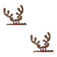 thumbnail image 2 of Transemion Festive Décor Christmas Window Sticker With Adorable Cute Cloth Christmas Window Stickers Door Decal Big elk antlers 2Set, 2 of 6