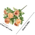 thumbnail image 2 of Meitianfacai Bouquet Simulé de Fleurs de Décoration pour la Maison Bouquet de Roses Simulé de Petits Guidons de Roses, Orange, 2 of 7