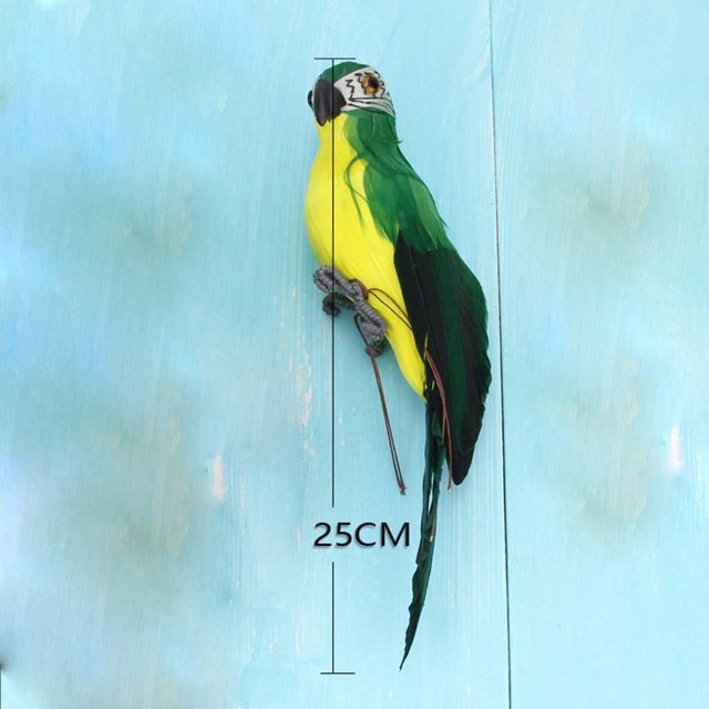 VONKY Simulation Parrot Statue Party Favors for Tree Yard Patio Home Lawn Wall Green 25x7cm 5Set