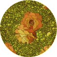 thumbnail image 1 of Ahgly Tapis Rond Lavable en Machine Intérieur Transitionnel Brun Bronze Foncé, 6 Pieds Rond, 1 of 7