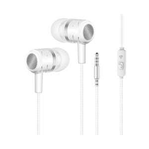 3.5mm Universal Dual Speaker Subwoofer Wired In-ear Earphone Earbuds for Android-White