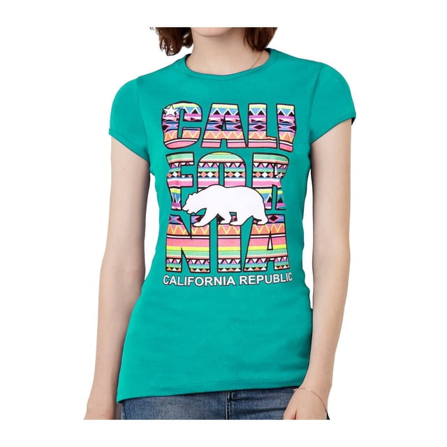 T-Shirt Tribal à Manches Courtes pour Femmes California Republic - Sarcelle - 3X-grand