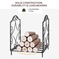 thumbnail image 4 of 15.6" Heavy Duty Firewood Racks Log Holder Iron Fire Wood Stove Storage Rack With Decorative Scroll Design, 4 of 9