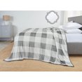 thumbnail image 5 of Nestl Ultra Plush Heavy Thick Raschel Imitation Mink Bed Blanket, 55 x 82, Gray Check, 5 of 5