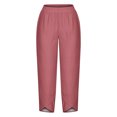 thumbnail image 4 of RXIRUCGD Capris d'Été pour Femmes, Confortables, Amples, à Jambes Larges, Mode, Couleur Unie, Rose, Taille : M, 4 of 5
