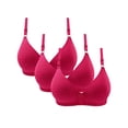 thumbnail image 1 of Bras for Elderly Women Back-Smoothing Bra Feature V-Neck Training Bra Style W-502 Pinks-a S, 1 of 7
