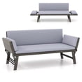 thumbnail image 2 of Costway Outdoor Convertible Sofa Daybed with Adjustable Armrests Removable Cushions Gray, 2 of 10