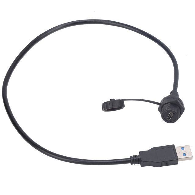 USB Connector Waterproof Panel Mount Connector Waterproof USB Connector Type C Female Thread Lock Receptacles Socket E10TPC TF F U3 A M Panel Mount Power Outlet