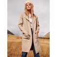 thumbnail image 2 of ANRABESS Women's Open Front Knit Cardigan Long Sleeve Lapel Casual Solid Classy Sweater Jacket, 2 of 7