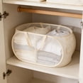 thumbnail image 1 of Birdeem Panier à Linge Pliable avec 2 Compartiments, Panier en Maille Pliable pour Rangement, Grande Capacité 75 L/120 Gal, 1 of 7