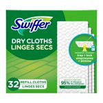 Swiffer Sweep + Mop, Remplissage de tampons secs, Nettoyant au sol, Vêtements de nettoyage, Sans parfum, 32 Nombre