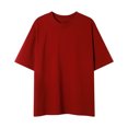 thumbnail image 1 of Birdeem Shirts for Men Mens Summer Casual Solid Color Fitting Short Sleeved Round Neck Shirts, 1 of 9