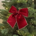 thumbnail image 4 of Wooowa Christmas Small-Size Gold-Trimmed Velvet Bows, Luxe Festive Decor for Gift Bags & Tabletop, 4 of 7