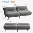 thumbnail image 3 of Homall Futon Sofa Bed with Adjustable Backrest & Five Angles Adjustable Armrests Sofa Couch for Small Spaces Living Room Office, 3 of 7