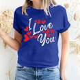 thumbnail image 1 of Pisexur T-shirt de la Saint-Valentin pour Femmes, Imprimé Amour, Manches Courtes, Col Rond, 1 of 5