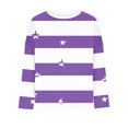 thumbnail image 5 of Rbaofujie Chandails à Capuchon Tunique pour Femmes, Rayé Décontracté Imprimé, Col Rond, Manches Longues, Haut Ample, Chandails Molletonnés, Chandails à Capuchon Violets pour Ados, 5 of 5